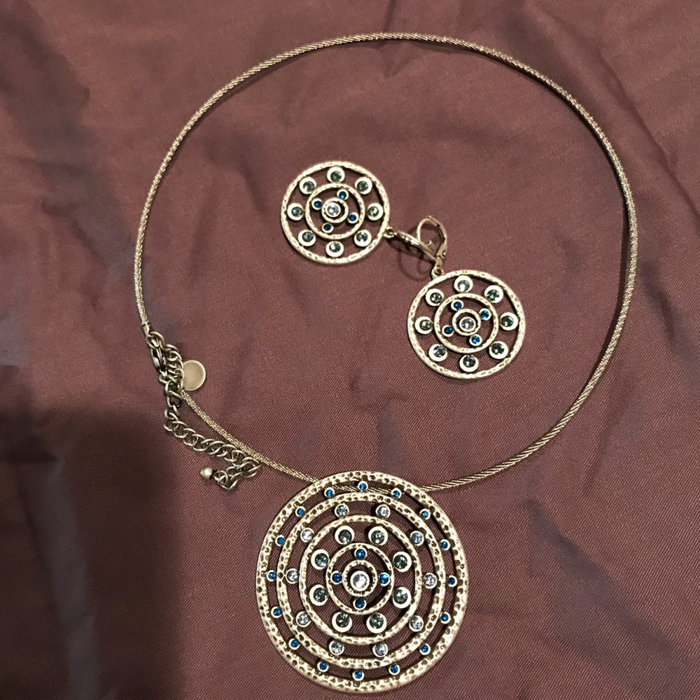 Touchstone Crystal Radius necklace and earrings